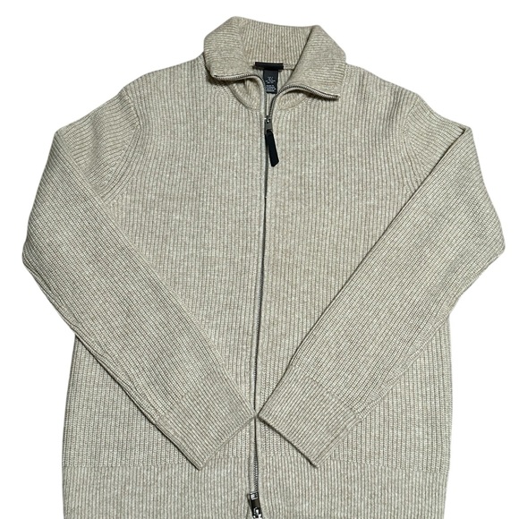 H&M Other - H&M Tan Zip Up Sweater with Long Sleeves and Ribbed Cuffs